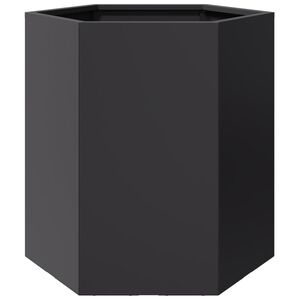 vidaXL Vaso/floreira de jardim hexagonal 46x40x45 cm a&ccedil;o preto