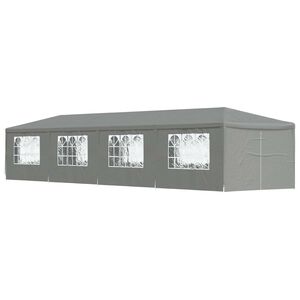 vidaXL Tenda de Festa 1200 x 300 x 255 cm Cinzento-claro PE e A&ccedil;o
