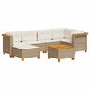 vidaXL 7 pcs conjunto de sof&aacute;s p/ jardim com almofad&otilde;es vime PE bege