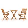 vidaXL Conjunto bistro para jardim dobr&aacute;vel 3 pcs madeira de ac&aacute;cia