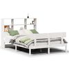 vidaXL Cama com estante sem colch&atilde;o 160x200 cm pinho maci&ccedil;o branco