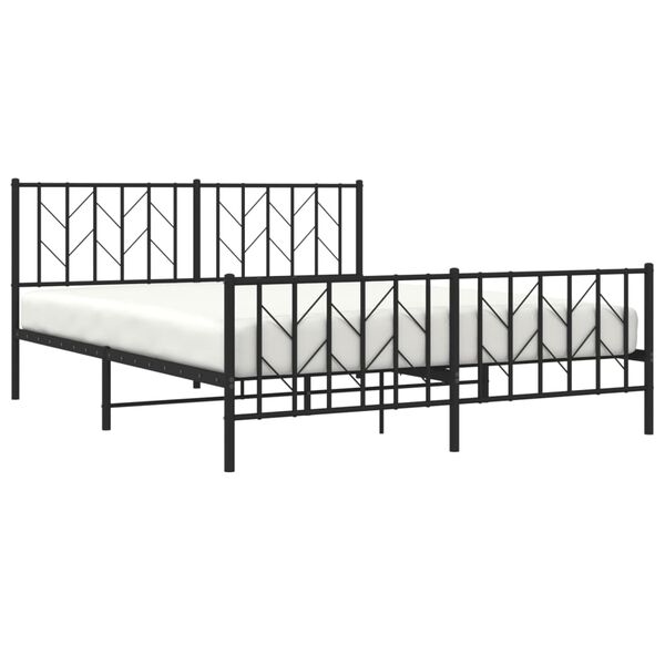 vidaXL Estrutura de cama sem colch&atilde;o com p&eacute;s 160x200 cm preto