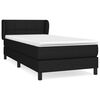 vidaXL Cama com molas/colch&atilde;o 100x200 cm tecido preto