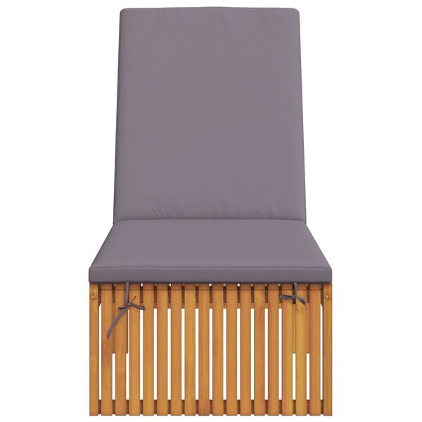 vidaXL Espreguiçadeira com almofada 1-pessoa Castanho 200 x 55 x 94cm