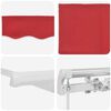 vidaXL Toldo Retrátil Vermelho 600 × 350 cm Poliéster e Alumínio