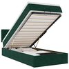 Estrutura de cama otomana vidaXL com colch&atilde;o verde escuro Veludo