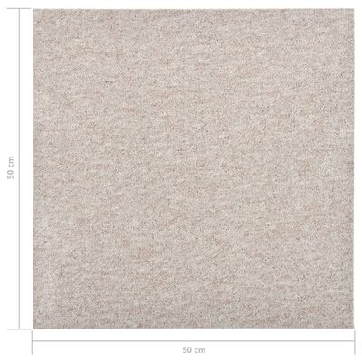 vidaXL Ladrilhos carpete para pisos 20 pcs 5 m² 50x50 cm bege-claro