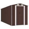 vidaXL Abrigo de jardim 192x523x223 cm a&ccedil;o galvanizado castanho-escuro