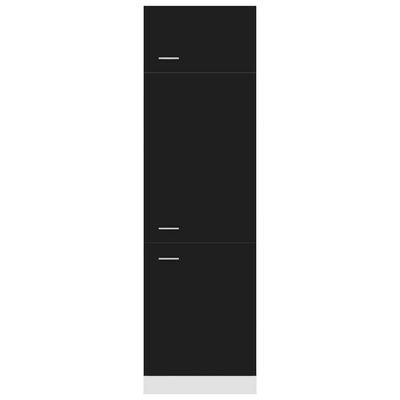 vidaXL Armário para frigorífico 60x57x207 cm contraplacado preto