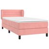 vidaXL Cama com molas/colch&atilde;o 90x200 cm veludo rosa