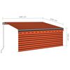 vidaXL Toldo retr&aacute;til manual com estore 3x2,5 m laranja e castanho