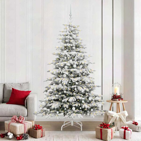 vidaXL &Aacute;rvore de Natal Articulada Artificial Branco 210 cm PE e PVC