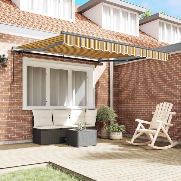 vidaXL Toldo Retr&aacute;til Manual Multicolor 300 x 250 cm Poli&eacute;ster e A&ccedil;o