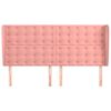 vidaXL Cabeceira cama c/ abas veludo 163x23x118/128 cm rosa