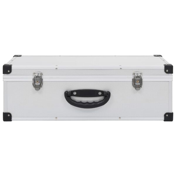 vidaXL Estojo para 80 CDs alum&iacute;nio ABS prateado