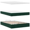 vidaXL Estrutura cama otomana colch&otilde;es 140x200 cm veludo verde escuro