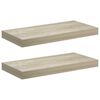 vidaXL Prateleiras de parede suspensas 2 pcs 50x23x3,8cm MDF carvalho