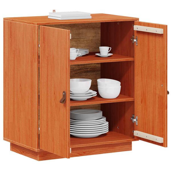 vidaXL Buffet Castanho Cera 65,5 x 40 x 75 cm Madeira de pinho maci&ccedil;o