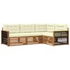 vidaXL Conjunto de Sof&aacute;s para Exterior 4 pcs Natural e Creme