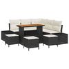 vidaXL Conjunto de Sof&aacute; de Jardim 9 unid. Preto vime PE