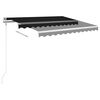 vidaXL Toldo retr&aacute;til manual com LED 3,5x2,5 m antracite