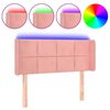 vidaXL Cabeceira de cama c/ luzes LED veludo 93x16x78/88 cm rosa