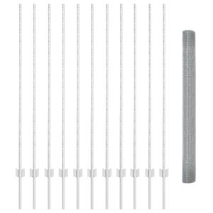 vidaXL Cerca de Arame Soldado com Postes 25 x 1,4 m A&ccedil;o Galvanizado