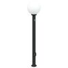 vidaXL Lumin&aacute;ria de poste com sensor e tomada, 120 cm, preta, IP44