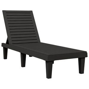 vidaXL Espregui&ccedil;adeira 155x58x83 cm polipropileno preto