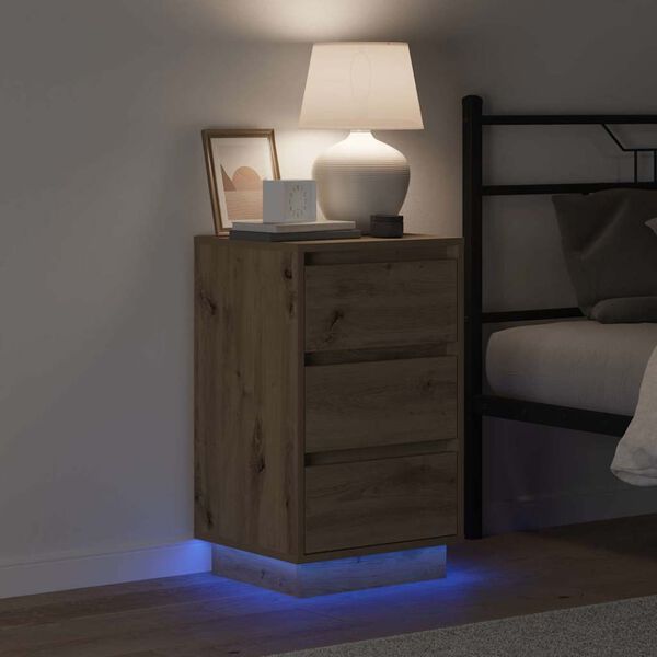 vidaXL Armário de Cabeceira Carvalho Artesanal 39 x 34,5 x 65 cm