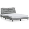 vidaXL Estrutura de cama sem colch&atilde;o Hvar 140x200 cm tecido cinzento-claro
