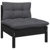 vidaXL 6 pcs conjunto lounge de jardim c/ almofad&otilde;es pinho preto