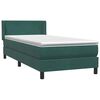 vidaXL Cama com molas/colch&atilde;o 90x220 cm veludo verde-escuro