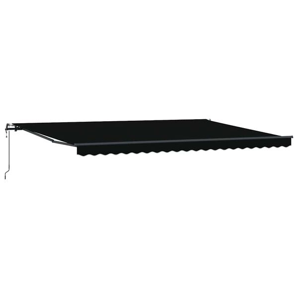 vidaXL Toldo Retr&aacute;til Preto 500 &times; 300 cm Tecido e Alum&iacute;nio