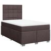 vidaXL Cama boxspring com colch&atilde;o 120x190 cm tecido castanho-escuro