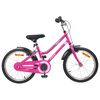 vidaXL Bicicleta Infantil 18 Polegadas para 5-7 anos Preto Rosa