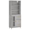 vidaXL Arm&aacute;rio alto 69,5x34x180 cm derivados de madeira sonoma cinza