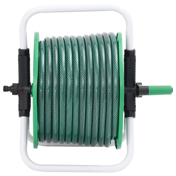 vidaXL Enrolador de p&eacute; c/ conj. de encaixe de mangueira 0,5" 30 m PVC