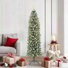 vidaXL &Aacute;rvore Slim de Natal Artificial Verde e Branco 180 cm