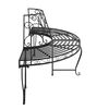 vidaXL Banco de árvore semicircular 2 pcs Ø160 cm aço preto