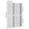 vidaXL Biombo com 4 pain&eacute;is madeira de paulownia maci&ccedil;a branco