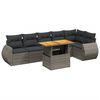 vidaXL 7 pcs conjunto sof&aacute;s p/ jardim c/ almofad&otilde;es vime PE cinzento