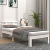 vidaXL Estrutura cama pequena solteiro 75x190 cm madeira maci&ccedil;a branco