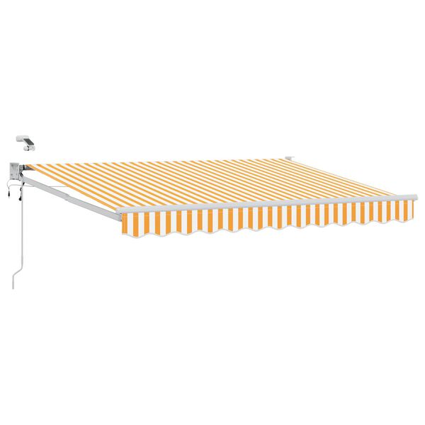 vidaXL Toldo Retr&aacute;til El&eacute;trico Laranja e Branco 3,5 x 2,5 m