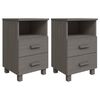 vidaXL Mesas cabeceira HAMAR 2 pcs 40x35x62cm pinho maci&ccedil;o cinza-claro
