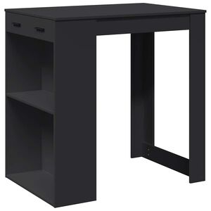 vidaXL Mesa de bar 102x70x103,5 cm derivados de madeira preto