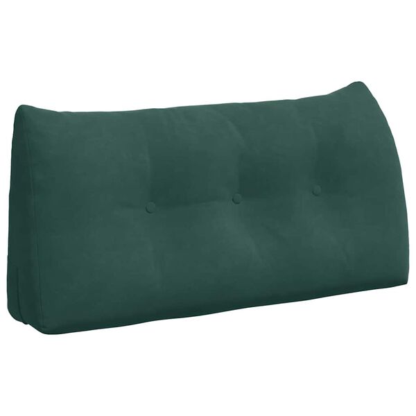 vidaXL Travesseiro para Costas Verde Escuro 100 x 24 x 50 cm Veludo