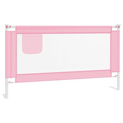 vidaXL Barra de segurança p/ cama infantil tecido 150x25 cm rosa