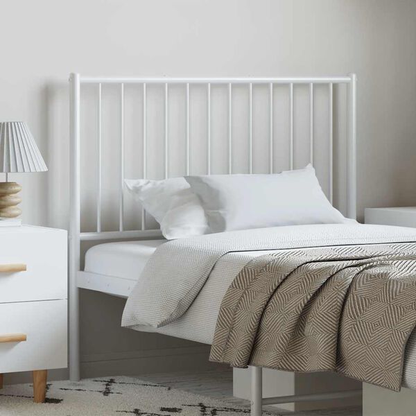 vidaXL Cabeceira de cama 100 cm metal branco