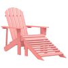vidaXL Cadeira Adirondack para jardim com otomano abeto maci&ccedil;o rosa